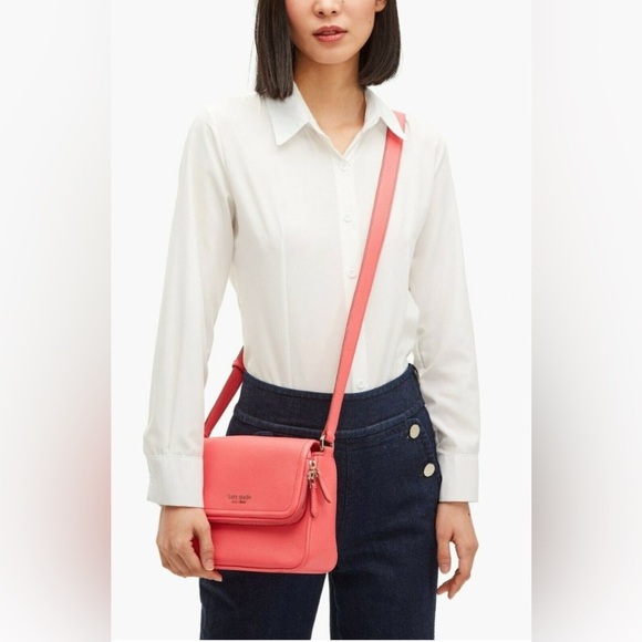 KATE SPADE ♠️ New York🍑PEACHMELBA🍑RUN AROUND LARGE FLAP CROSSBODY BAG 🌟NWOT🌟 - Picture 3 of 17